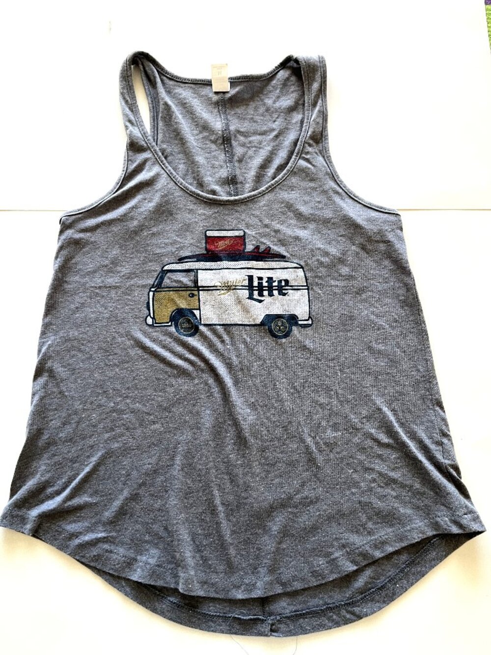 Women's Alternative Gray Miller Lite Tank Top Size M